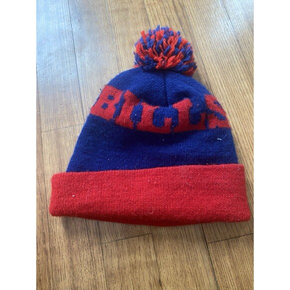 VTG 1983 Buffalo Bills Football Kids Knit Beanie Red 80s 90s NFL retro Patch Blu - Picture 4 of 5